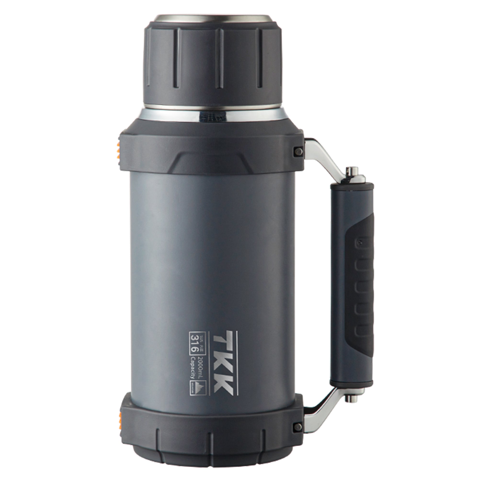 TKK Premium Thermos for Hot And Cold For Up To 24 hours, Stainless Steel 2000ml Vacuum Insulated Bottle With Cup Handle