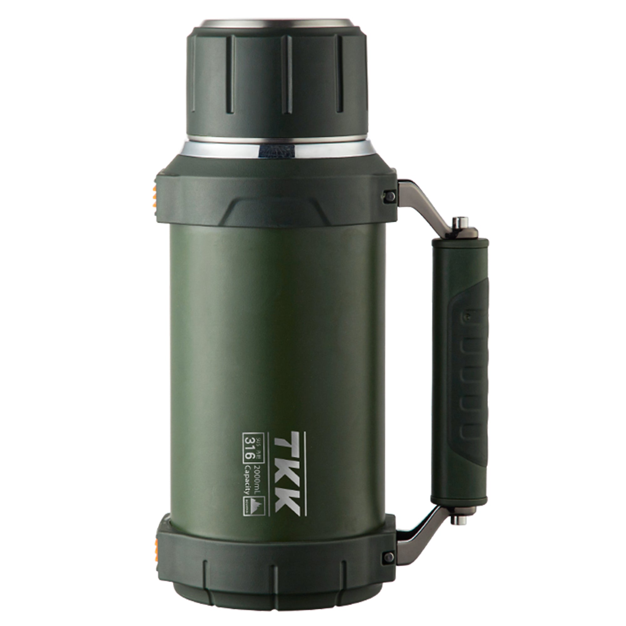 TKK Premium Thermos for Hot And Cold For Up To 24 hours, Stainless Steel 2000ml Vacuum Insulated Bottle With Cup Handle