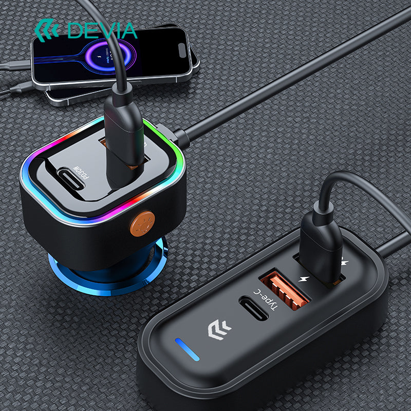 Devia Chargeur de Voiture Rapide entièrement compatible Pro1 3A+2C 45W