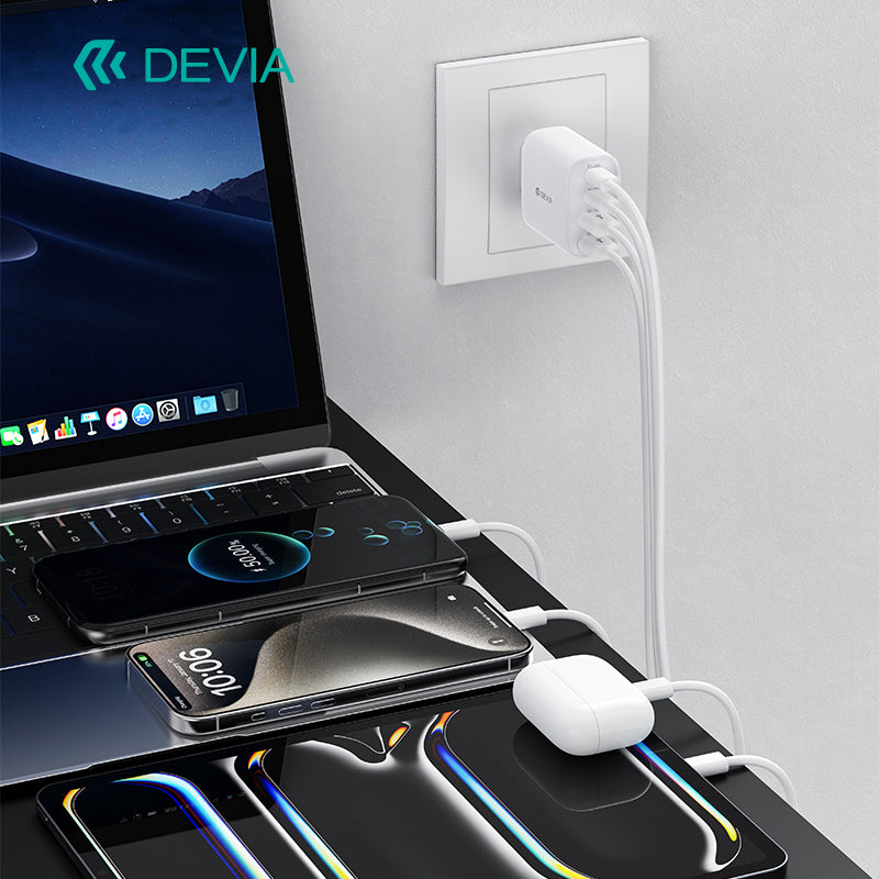 Devia Pro1 40W 2A+2C Quick Charger Adapter (EU) White