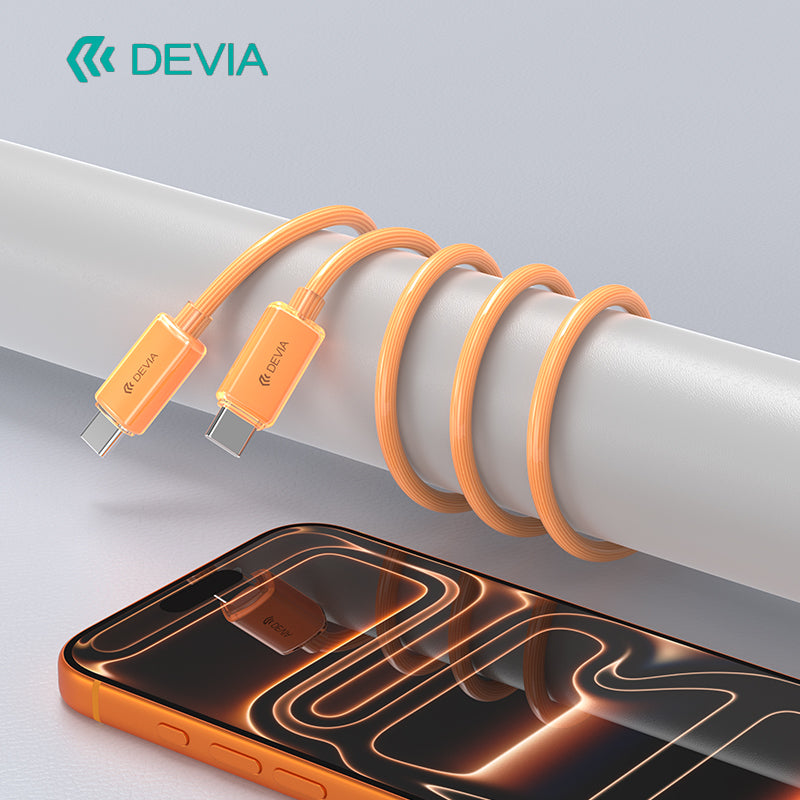 Devia Extreme Speed Series C To C PD 60W Woven Fast Cable (1.5M) Orange
