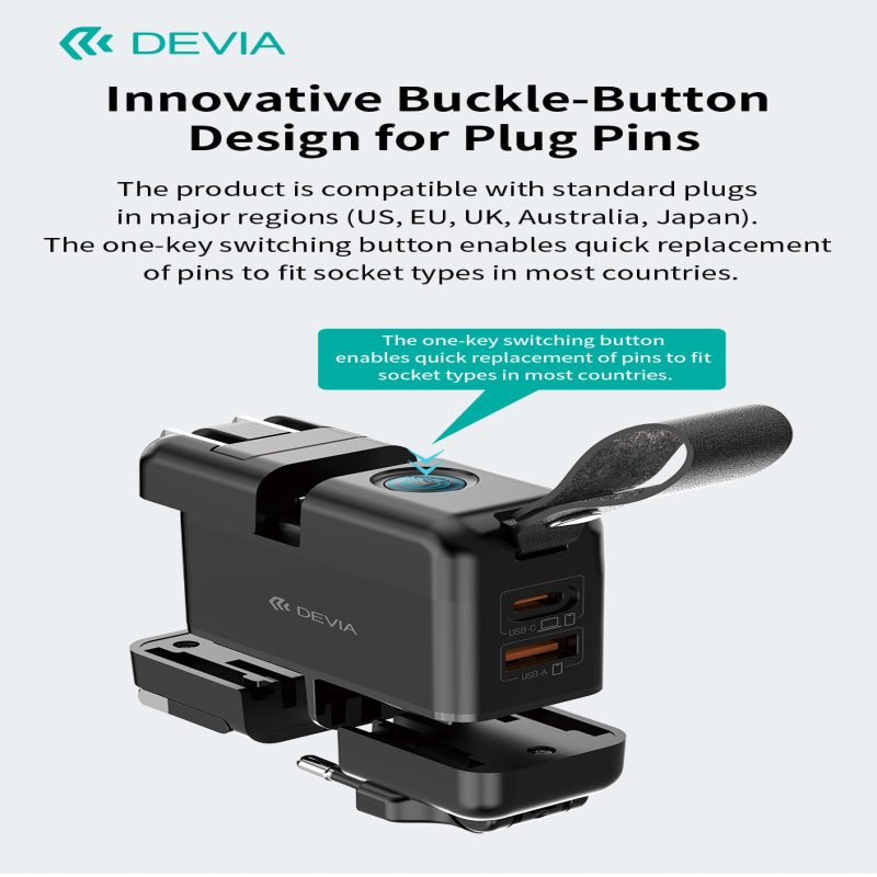 Devia Global Multi-function 45W PD+QC GaN Charger