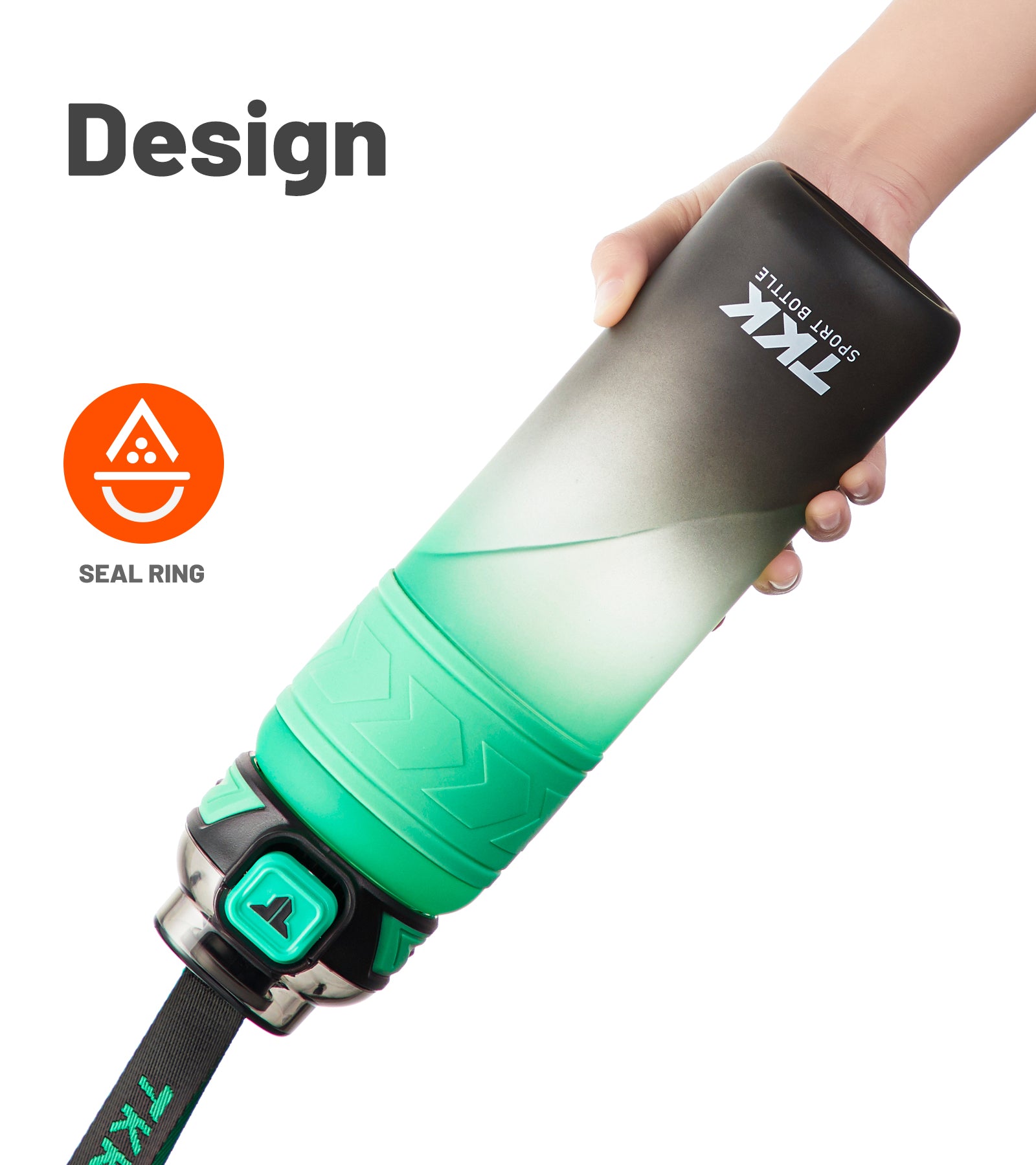 TKK Colorful Tritan Sports Water Bottle with Removable Straw and Leak-proof Lid, BPA Free