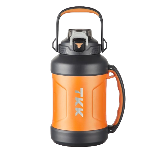 TKK Large Insulated 55oz 1650ml, Max 2000ml Water Bottle with Straw, Half Gallon Stainless Steel Metal