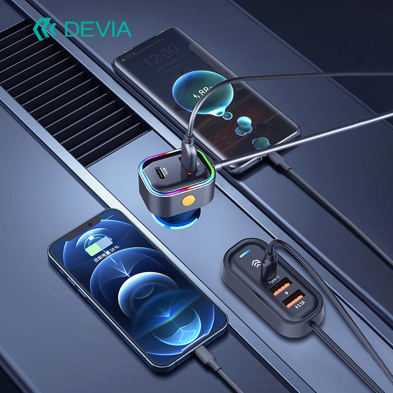 Devia Chargeur de Voiture Rapide entièrement compatible Pro1 3A+2C 45W