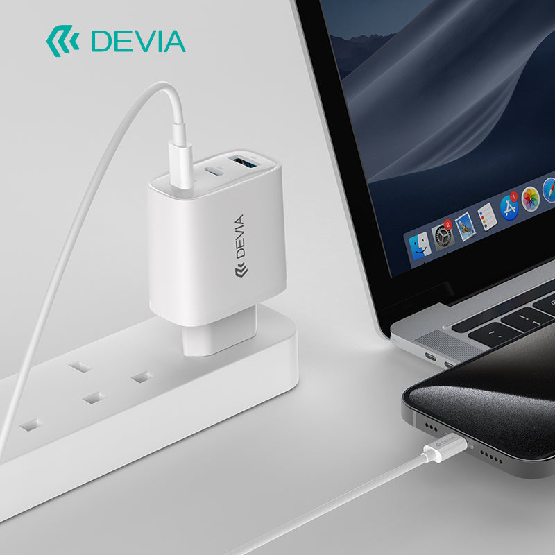 Devia Adaptateur Secteur GaN Extreme Speed Series PD 65W A+2C (EU) Blanc