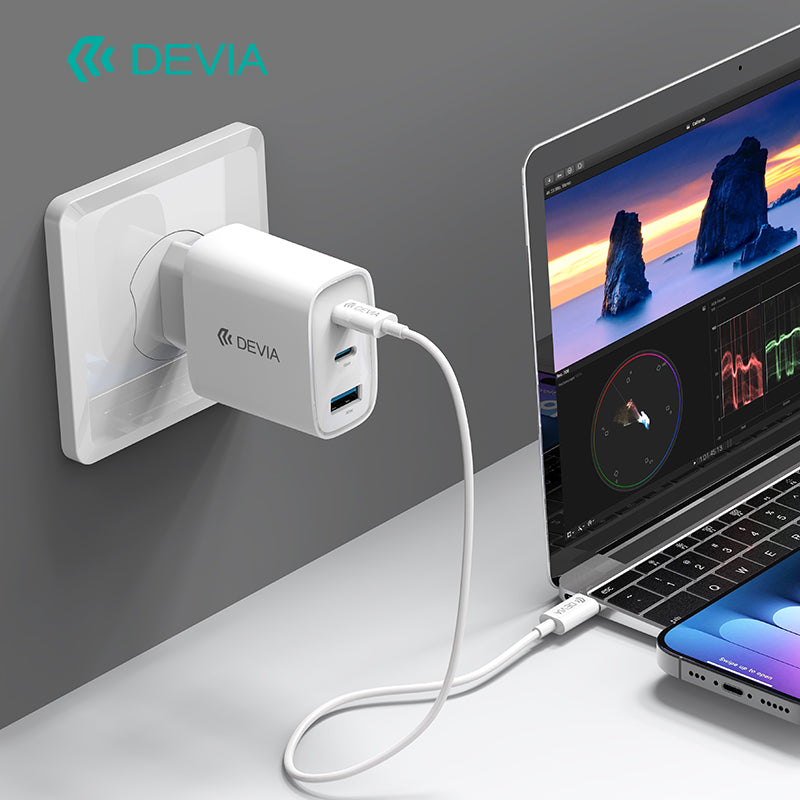 Devia Adaptateur Secteur GaN Extreme Speed Series PD 65W A+2C (EU) Blanc