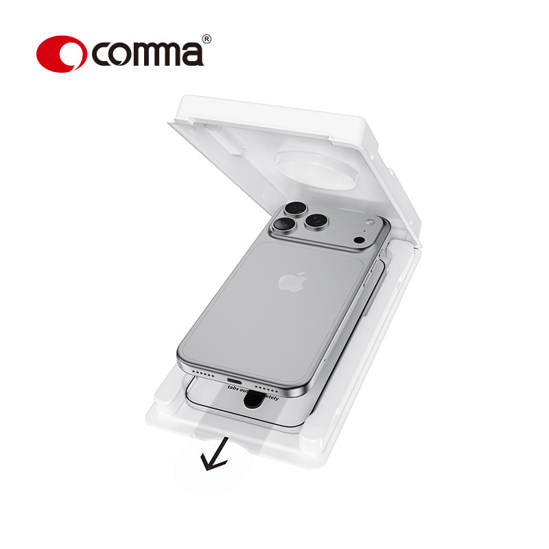 Comma Dun Series AR HD Tempered Glass (With Assist Tool) for iPhone 17 Pro Max
