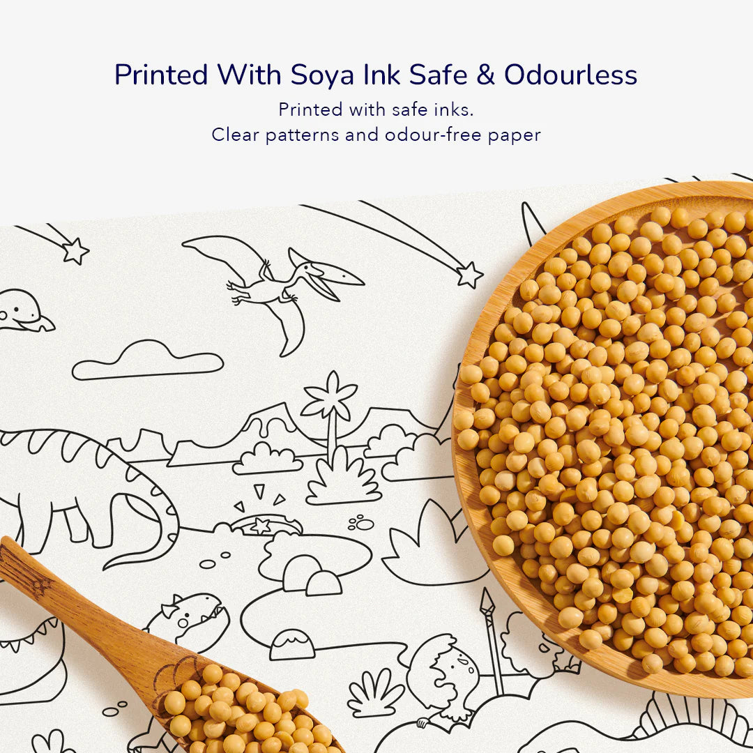 Mideer 4 Meters Adhesive Coloring Scroll: The Amazing Dinosaurs
