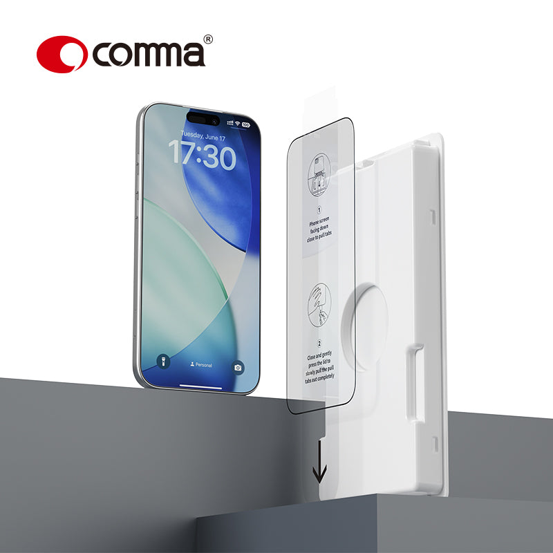 Comma Dun Series AR HD Tempered Glass (With Assist Tool) for iPhone 17 Air
