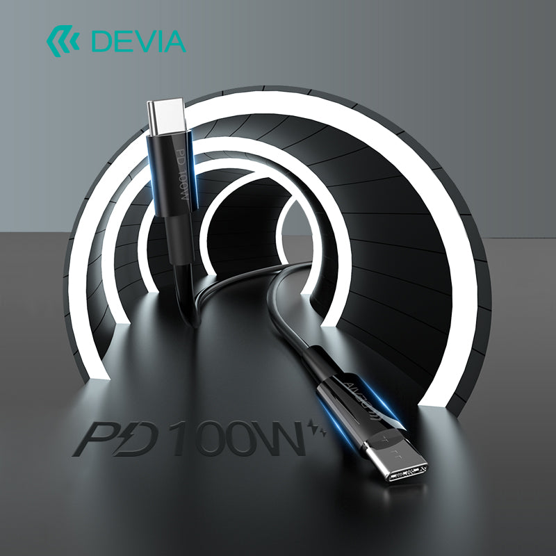 Devia Rocket Series Set 45W PD Quick Charger Adapter With C-C Cable (EU) Black
