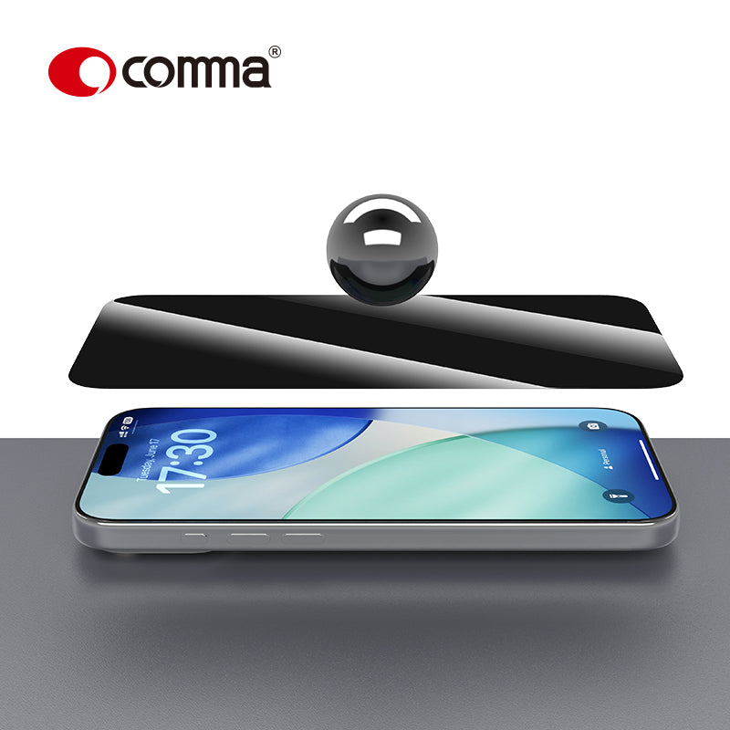 Comma Dun Series Privacy Tempered Glass (With Assist Tool) for iPhone 17 Pro Max