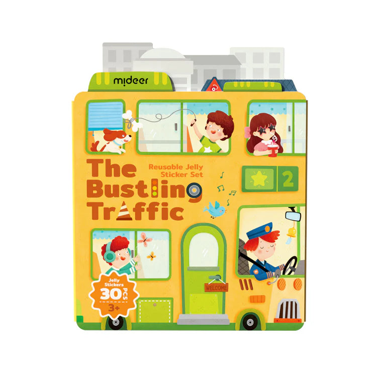 Mideer Reusable Jelly Sticker: The Bustling Traffic
