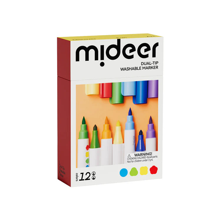 Mideer Dual-Tip Washable Marker 12 Colors