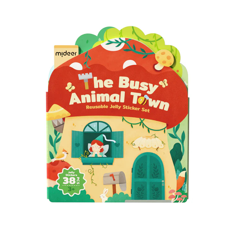 Mideer Reusable Jelly Sticker: The Busy Animal Town