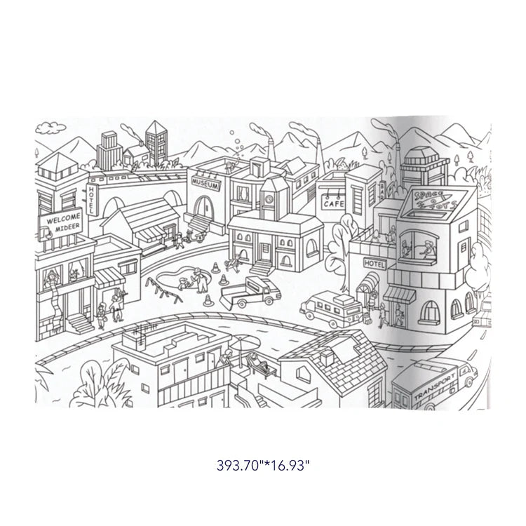 MiDeer 10 Meters Giant Coloring Scroll: City