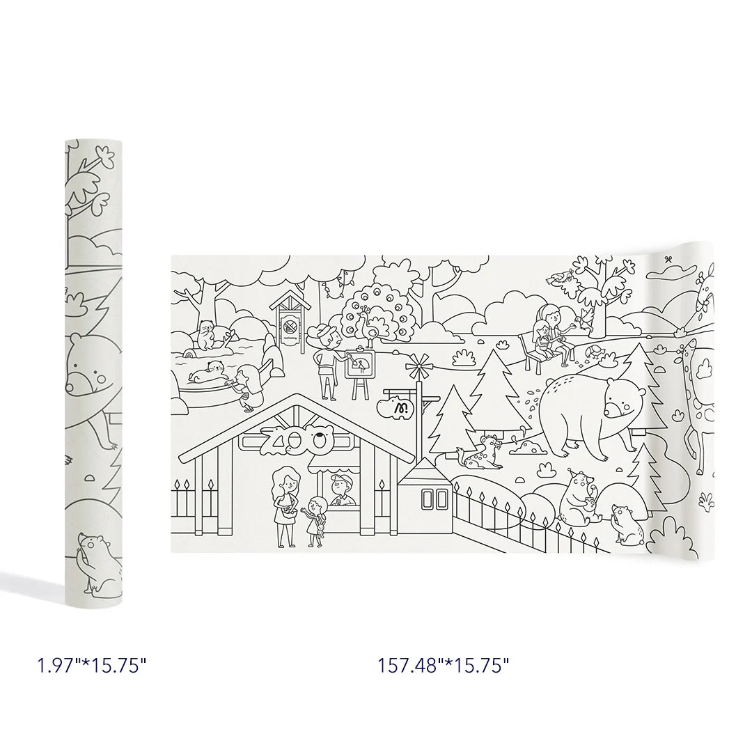 Mideer 4 Meters Adhesive Coloring Scroll: The Magic Zoo