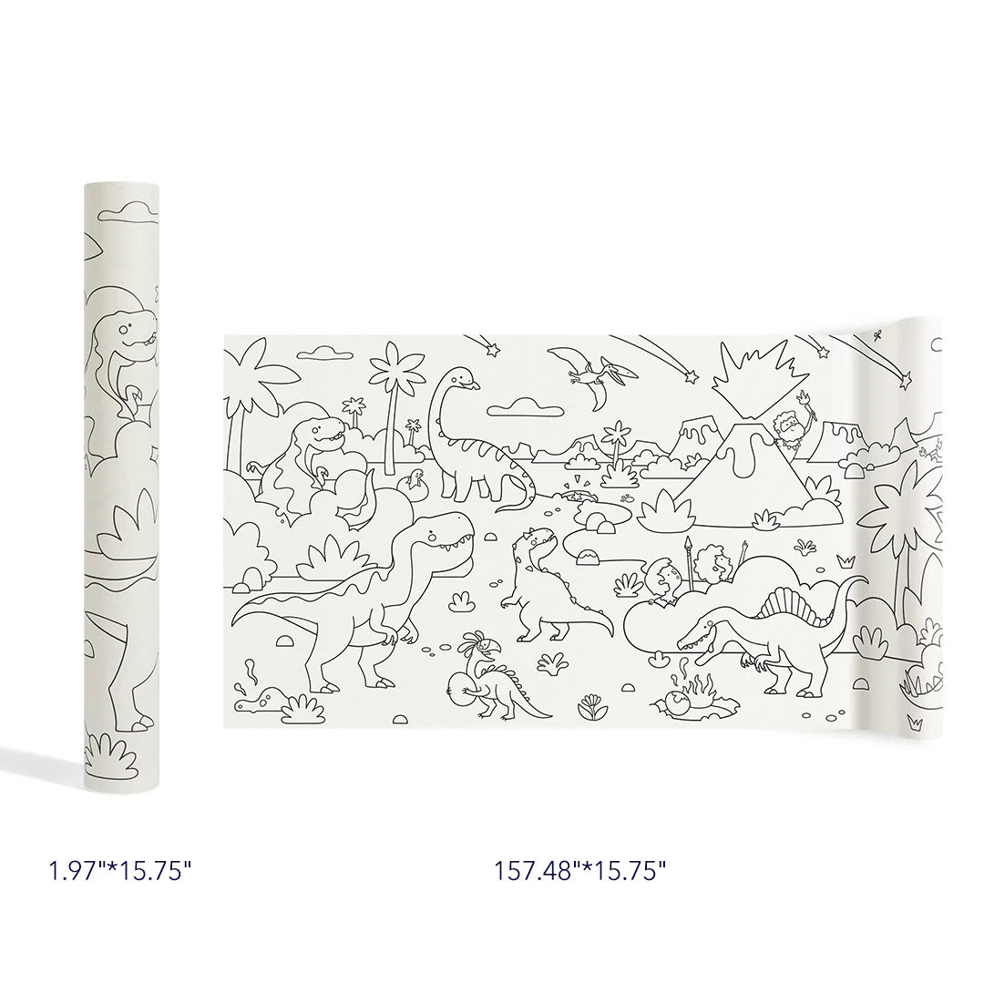 Mideer 4 Meters Adhesive Coloring Scroll: The Amazing Dinosaurs