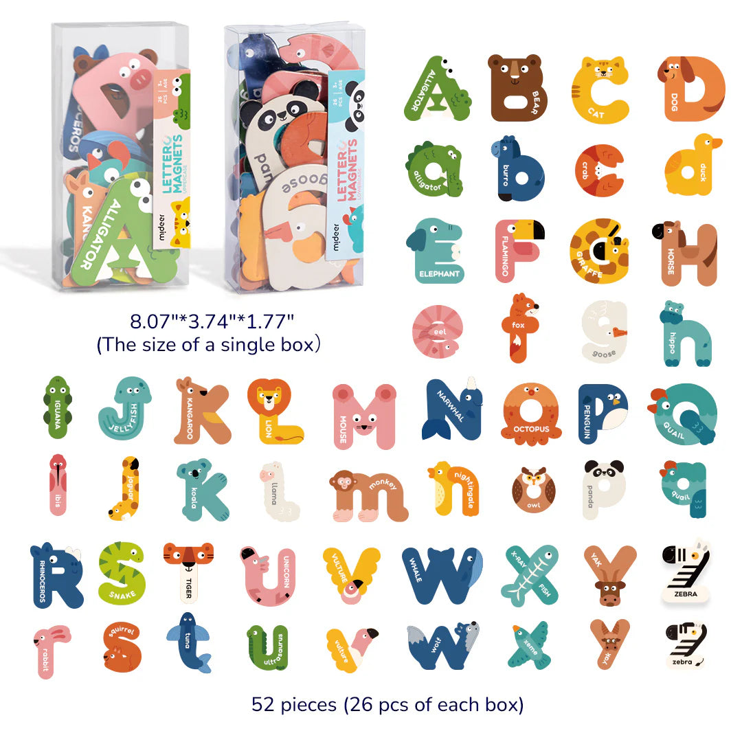 Mideer Uppercase & Lowercase Letter Magnets 52P