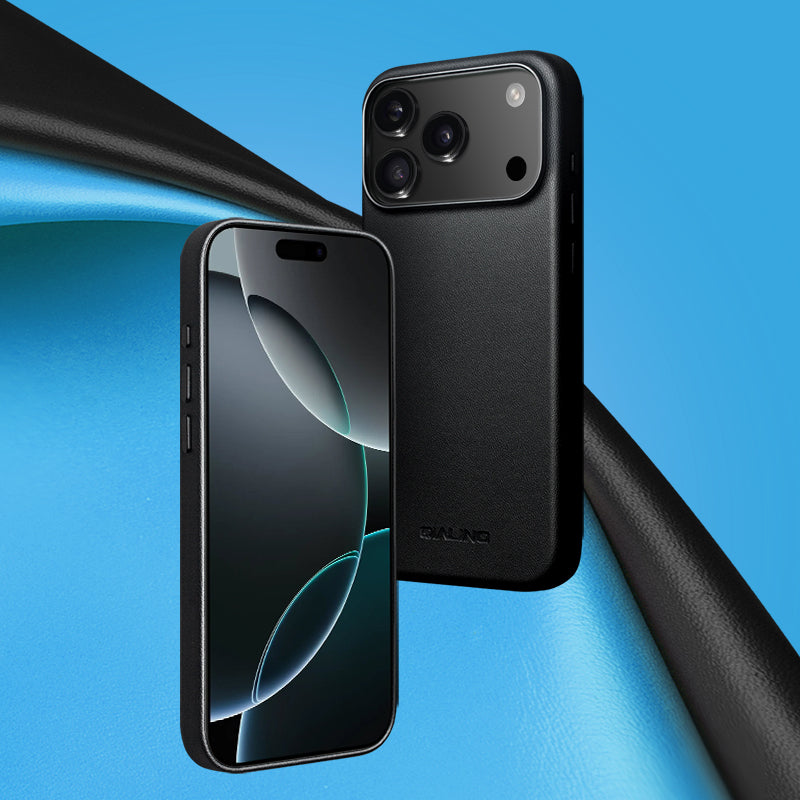 QIALINO Premium Custom Handmade Genuine Leather MagSafe Back Cover for iPhone 17 Pro Max