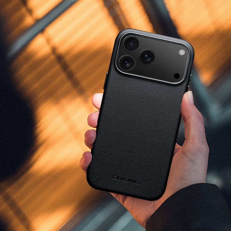 QIALINO Premium Custom Handmade Genuine Leather MagSafe Back Cover for iPhone 17 Pro