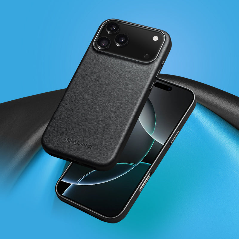 QIALINO Premium Custom Handmade Genuine Leather MagSafe Back Cover for iPhone 17 Pro Max