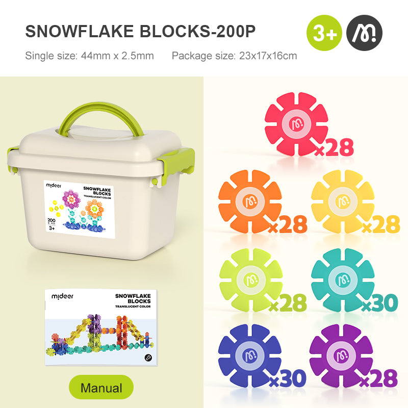MiDeer Translucent Color Snowflake Blocks 500P