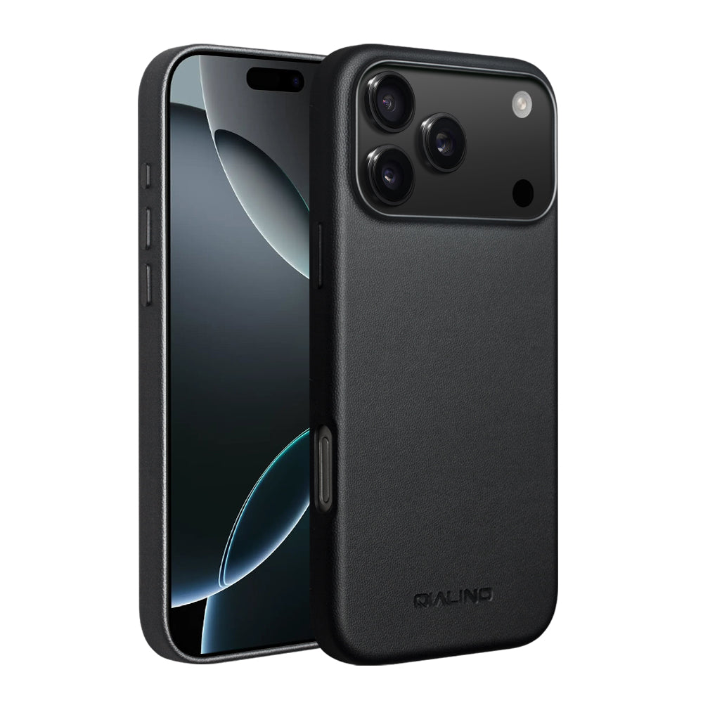 QIALINO Premium Custom Handmade Genuine Leather MagSafe Back Cover for iPhone 17 Pro Max