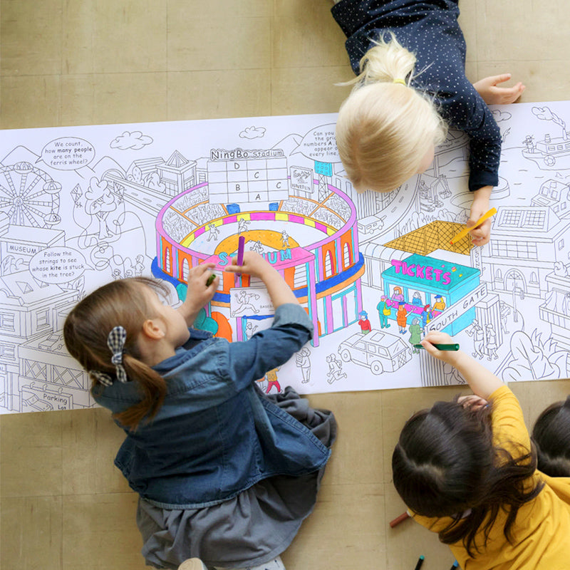 MiDeer 10 Meters Giant Coloring Scroll: City