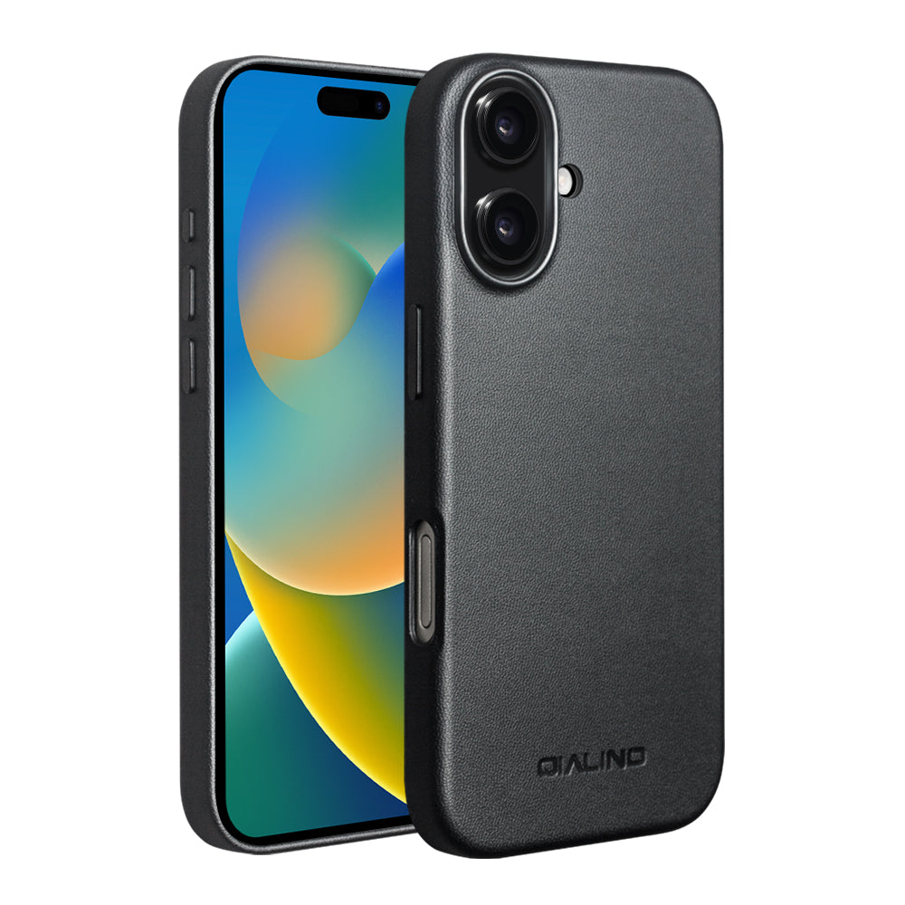 QIALINO Premium Custom Handmade Genuine Leather MagSafe Back Cover for iPhone 17