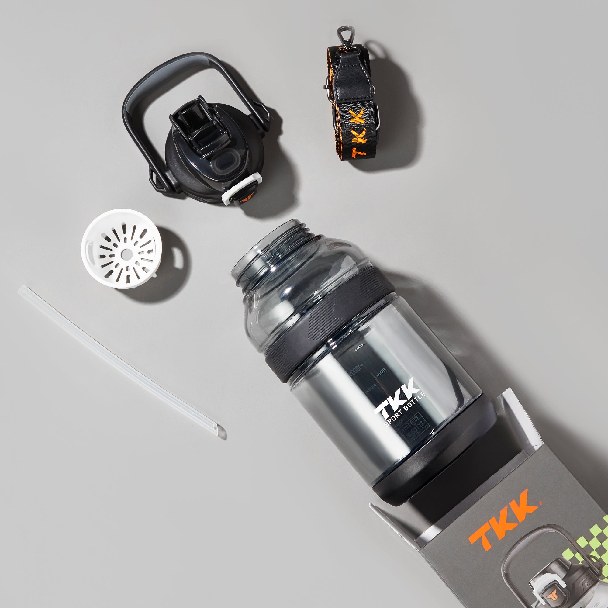 TKK Tritan Sport Water Bottle, Jug with Straw 2 in 1 Lid Dishwasher,Safe 2000ml Half Gallon BPA Free Leakproof