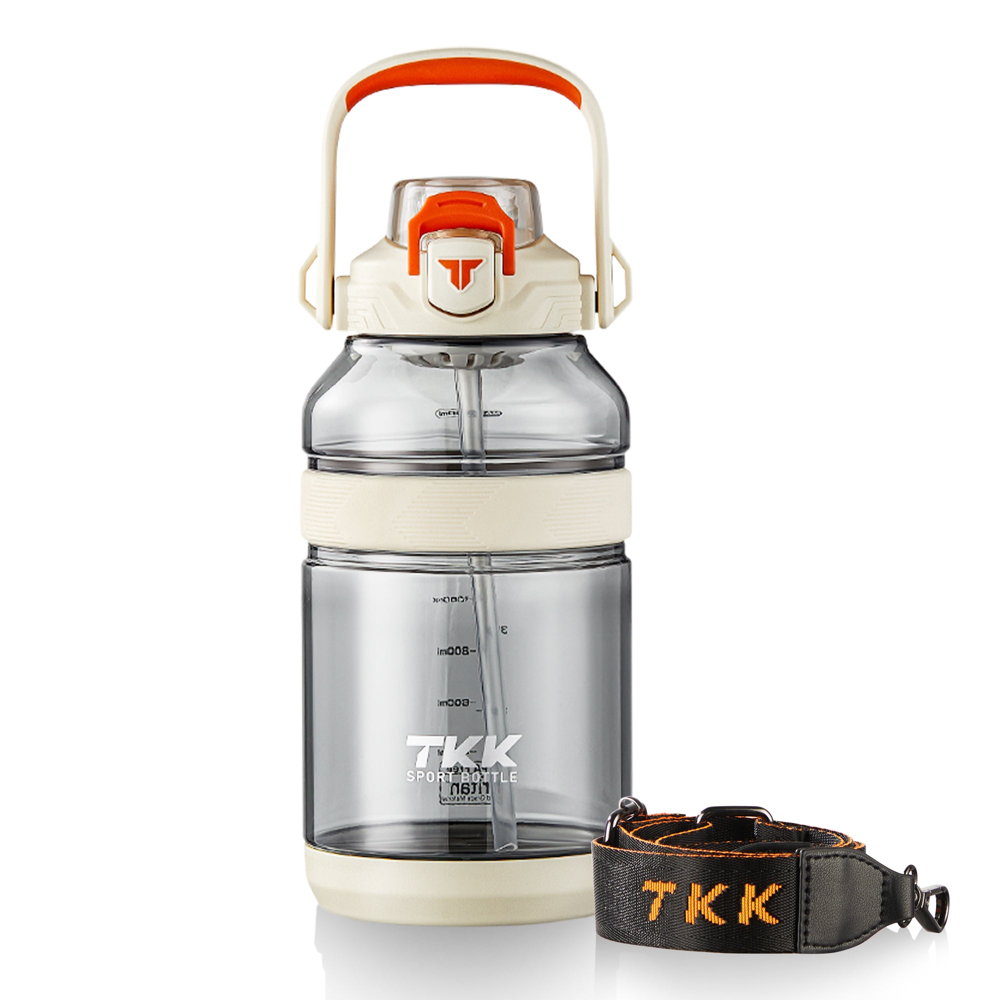 TKK Tritan Sport Water Bottle, Jug with Straw 2 in 1 Lid Dishwasher,Safe 2000ml Half Gallon BPA Free Leakproof
