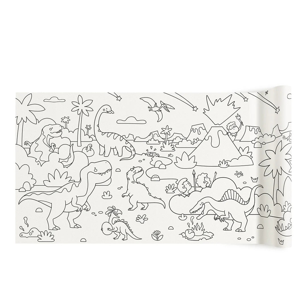 Mideer 4 Meters Adhesive Coloring Scroll: The Amazing Dinosaurs