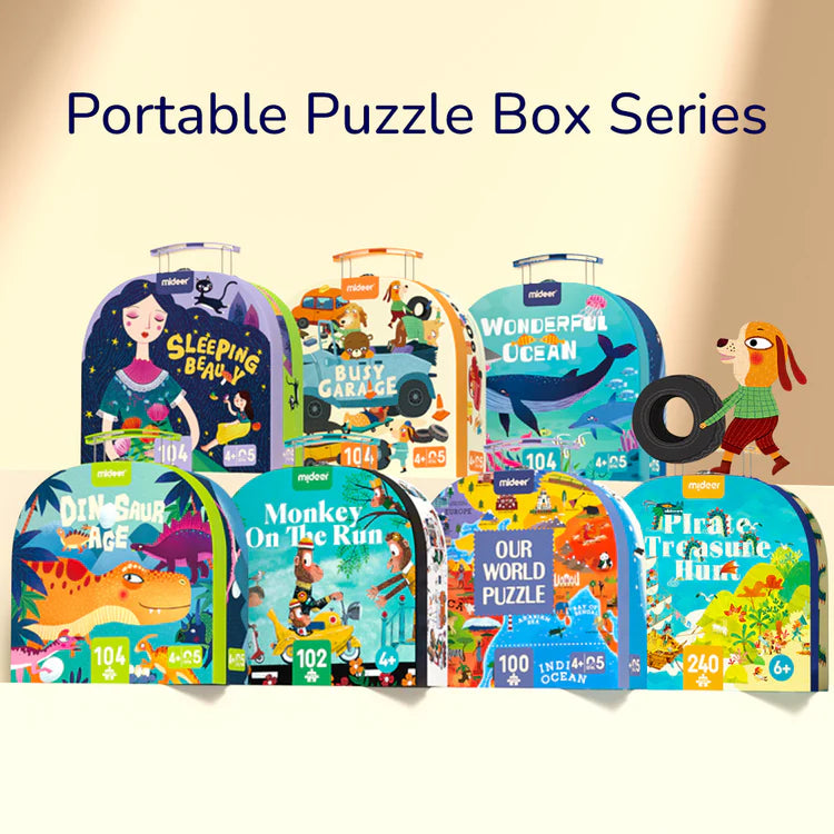 Mideer Portable Puzzle Box: Dinosaur Age 104P