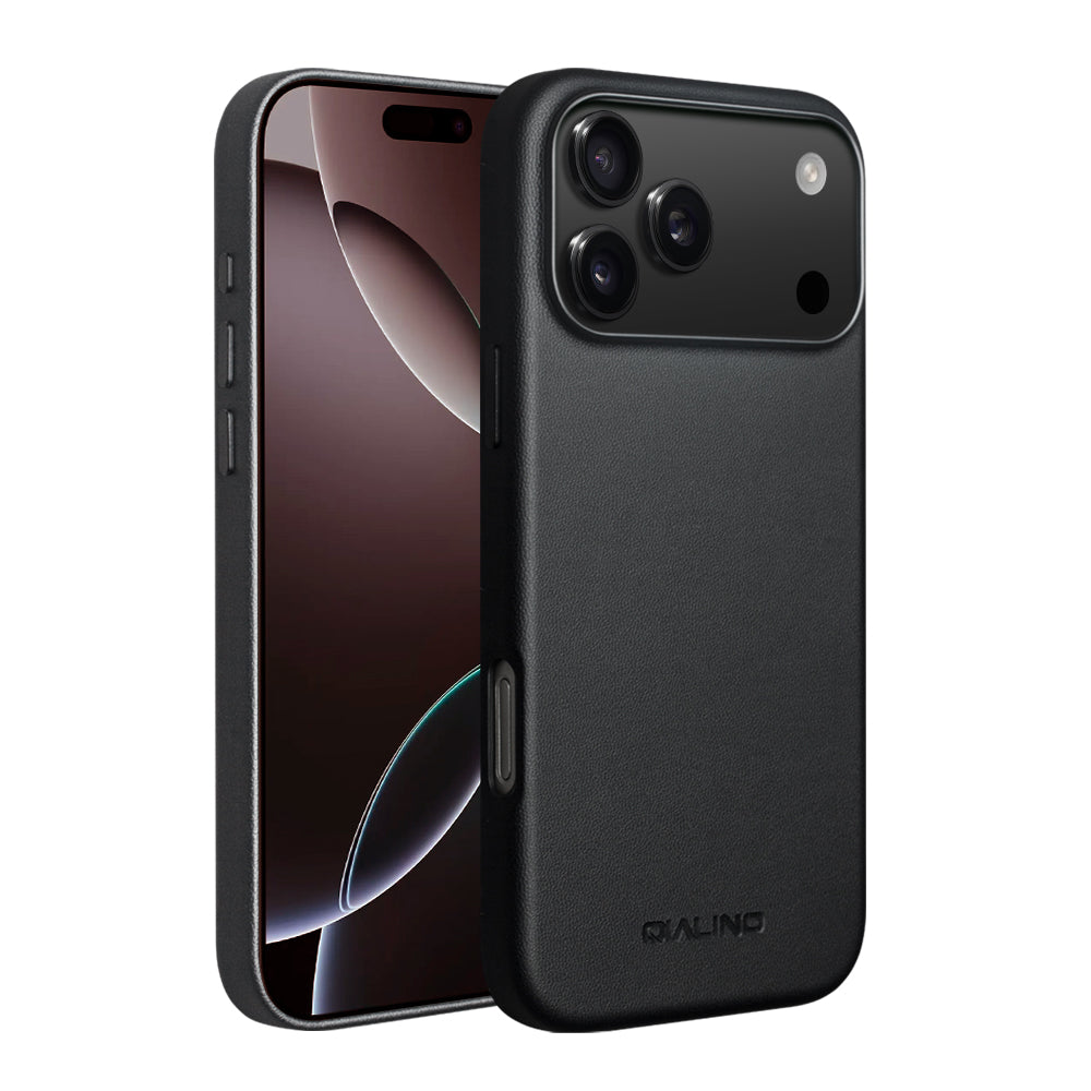 QIALINO Premium Custom Handmade Genuine Leather MagSafe Back Cover for iPhone 17 Pro