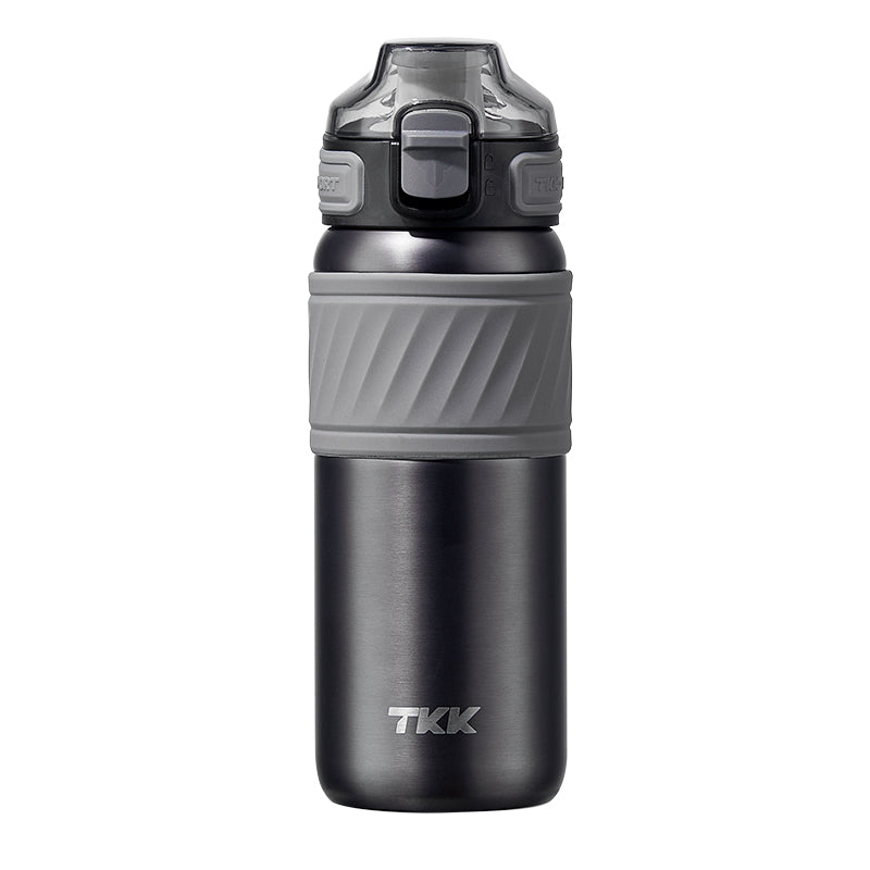 TKK 500ML Insulated Waterr Bottle with Straw, Double Wall Leak-Proof Thermos Vacuum Reusable Stainless Steel Tumbler