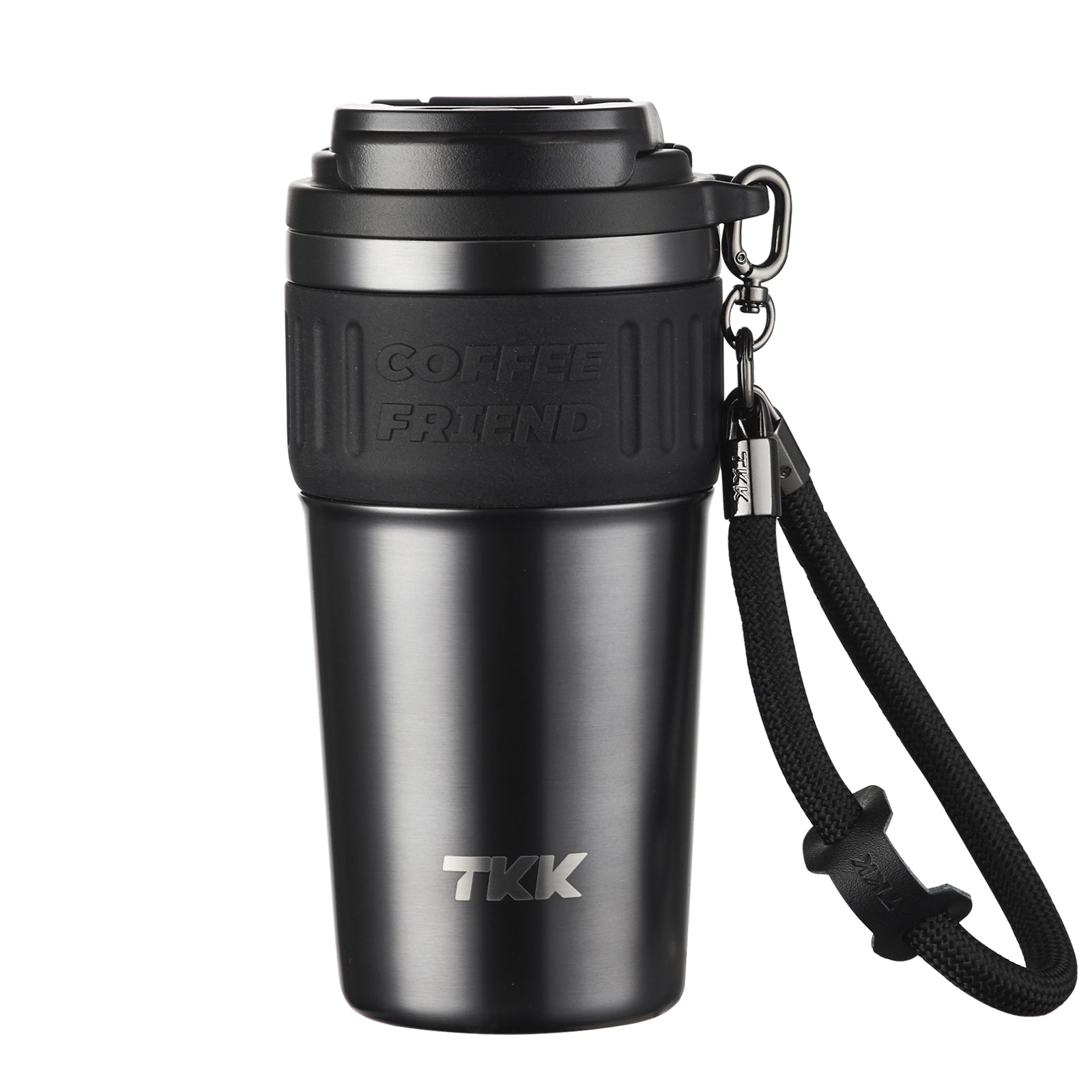 TKK Insulated Coffee Mug Ceramic Coating 21oz, 650ml with Strap for Hot and Iced Beverage