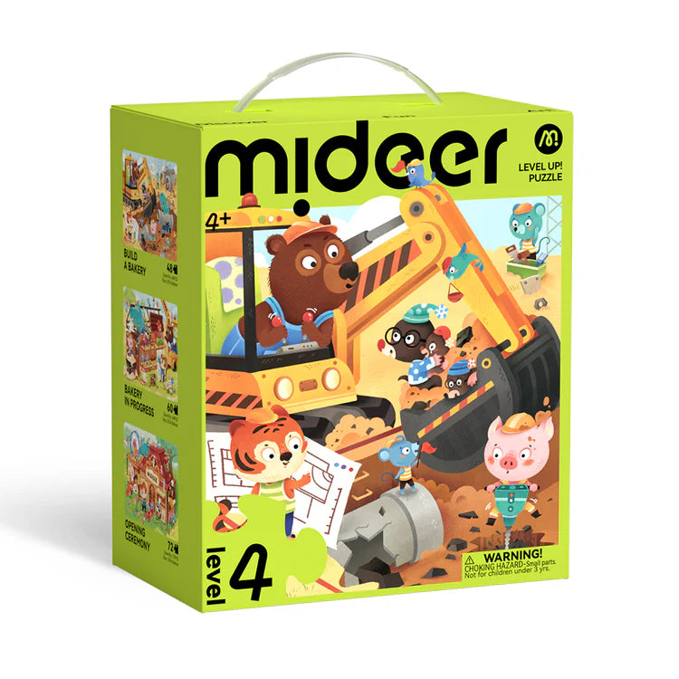 Mideer Level Up! Puzzles with Storage Bag - Level 4: Clanging Construction Site 48P-72P