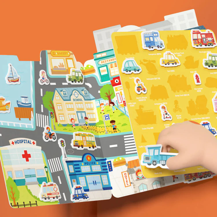 Mideer Reusable Jelly Sticker: The Bustling Traffic