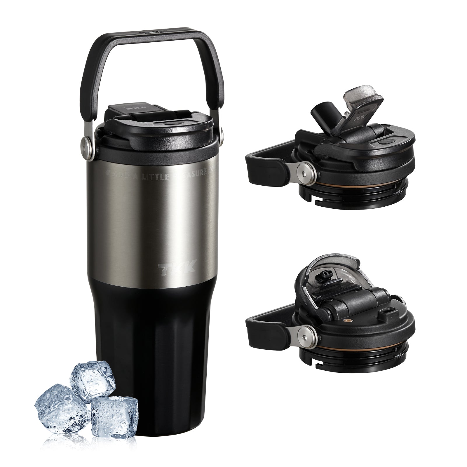 TKK Premium Leakproof Vaccum Bottle Ceramic Coated Tumbler with Straw Lid, 700ml Stainless Steel