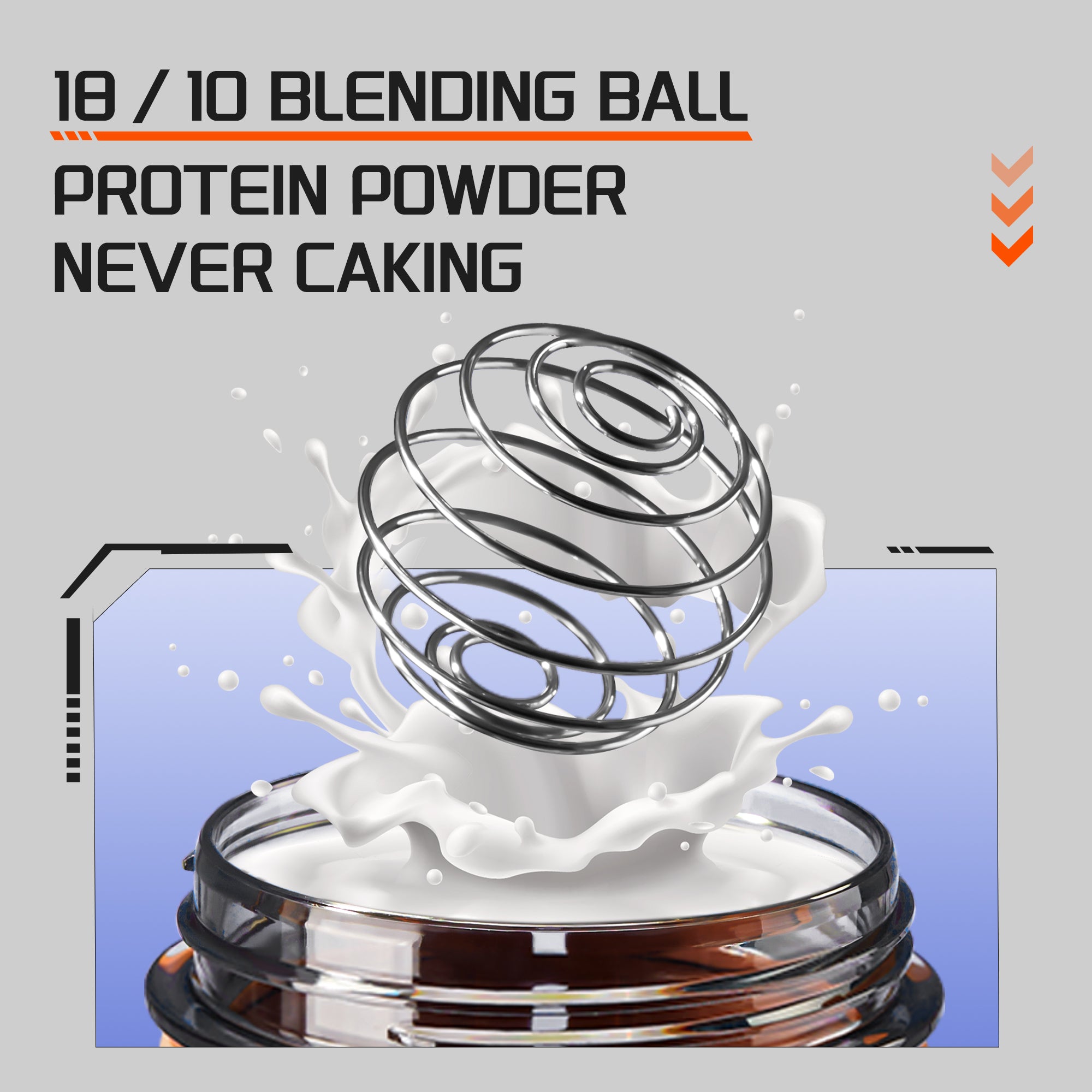 TKK 700ml Protein Shaker, Tritan Bottle, BPA Free 24 Ounce With Blending Ball