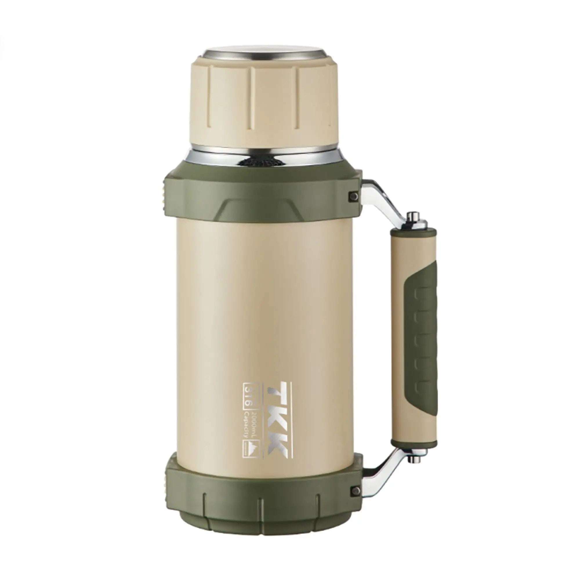 TKK Premium Thermos for Hot And Cold For Up To 24 hours, Stainless Steel 2000ml Vacuum Insulated Bottle With Cup Handle