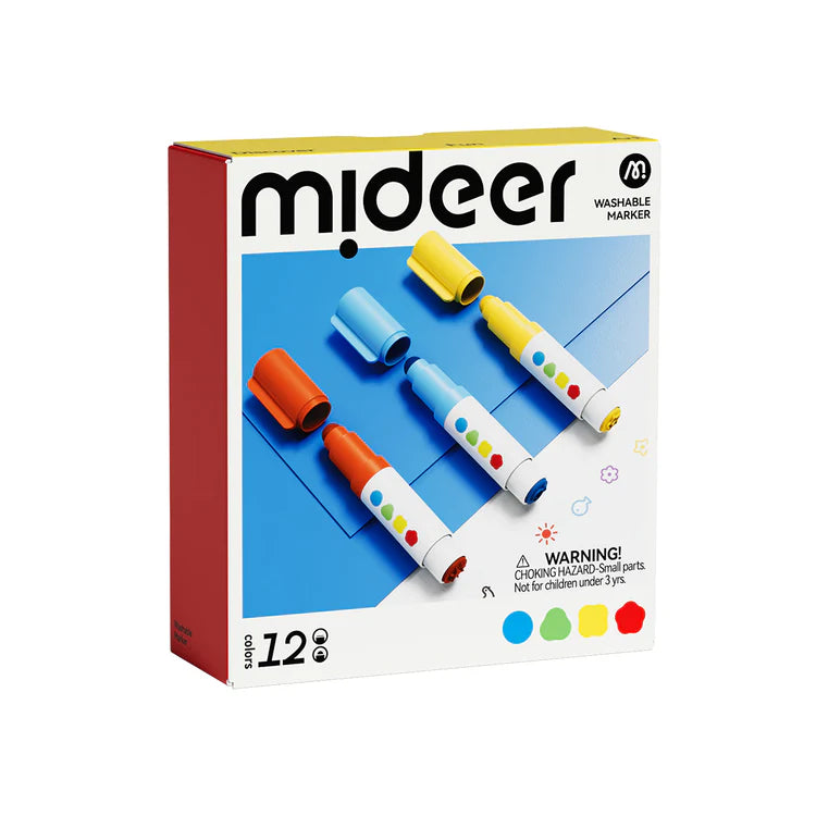 MiDeer Round-Tip Stamper Washable Marker 12 Colors