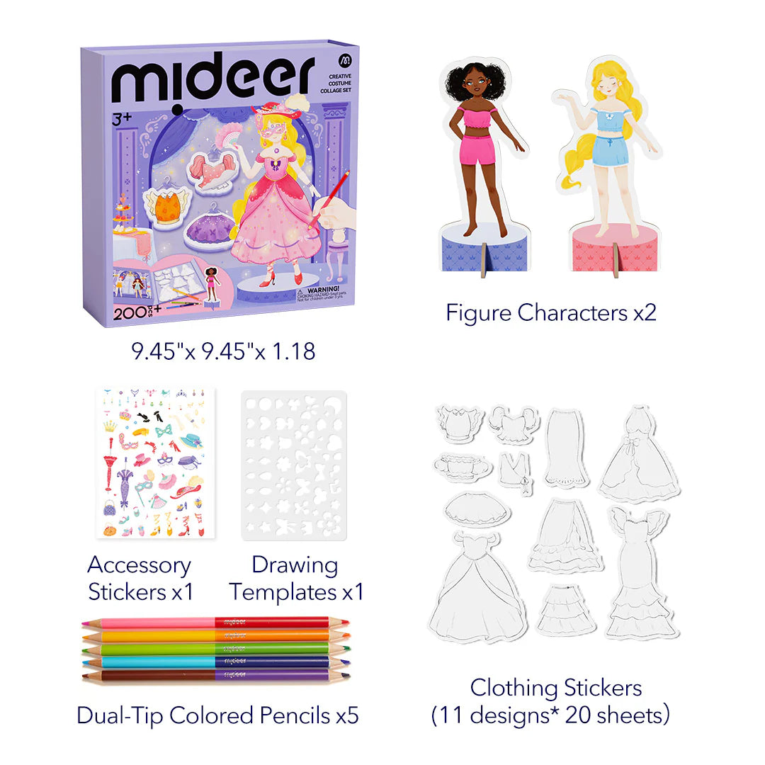 Mideer Creative Costume Collage Set: Sparkling Ball Night