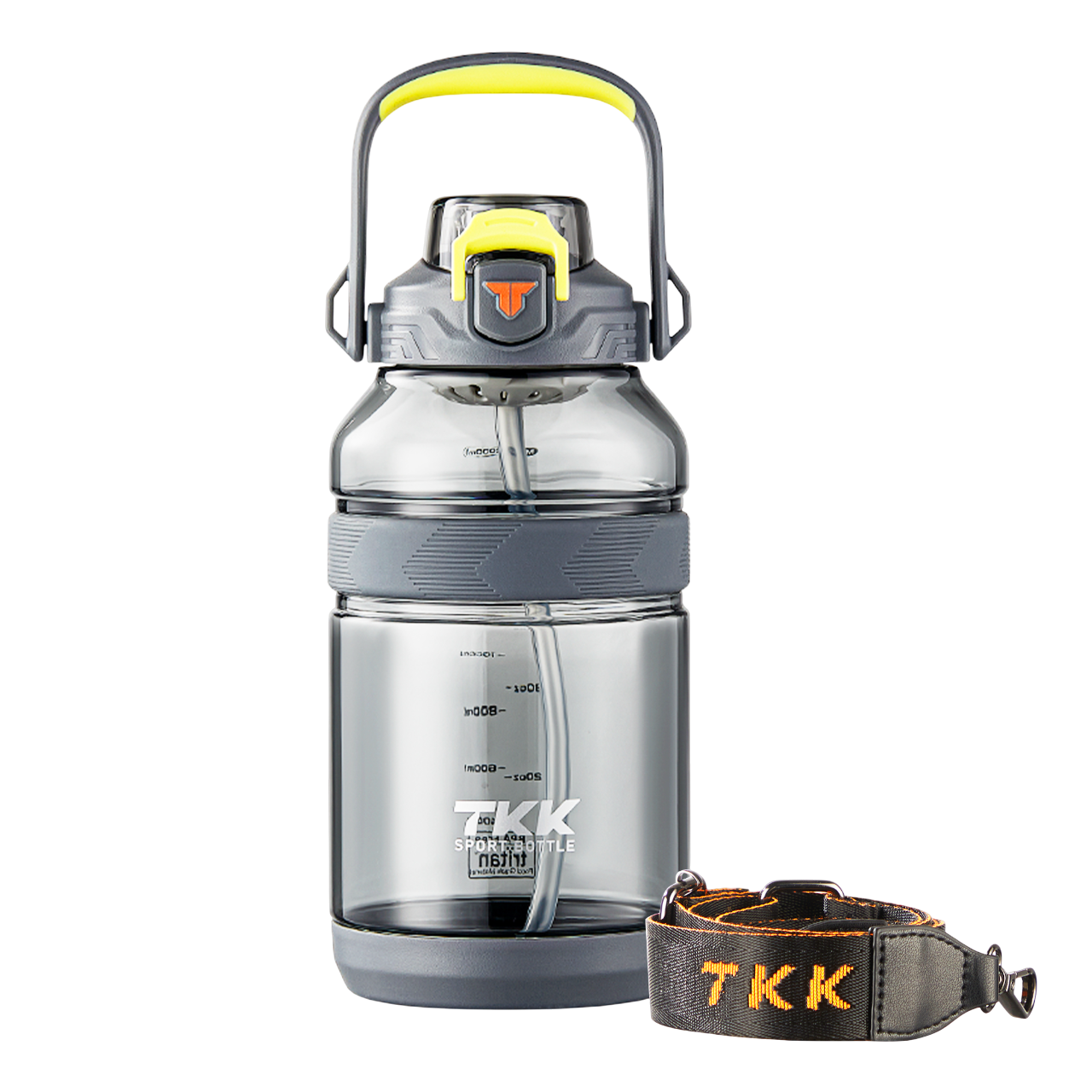 TKK Tritan Sport Water Bottle, Jug with Straw 2 in 1 Lid Dishwasher,Safe 2000ml Half Gallon BPA Free Leakproof