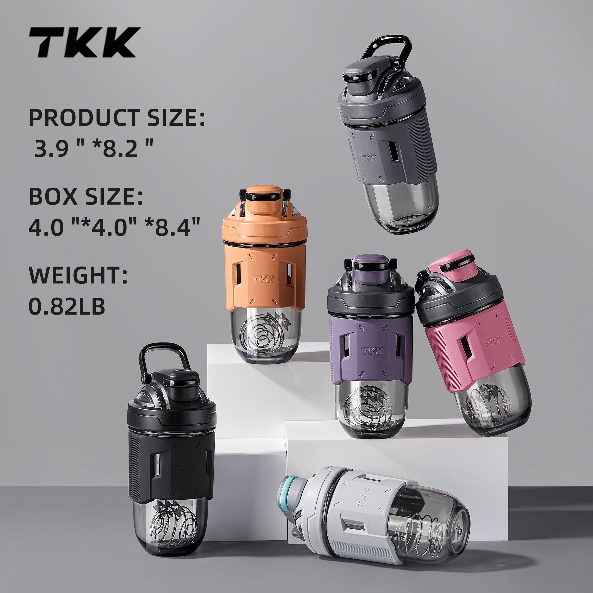 TKK 700ml Protein Shaker, Tritan Bottle, BPA Free 24 Ounce With Blending Ball