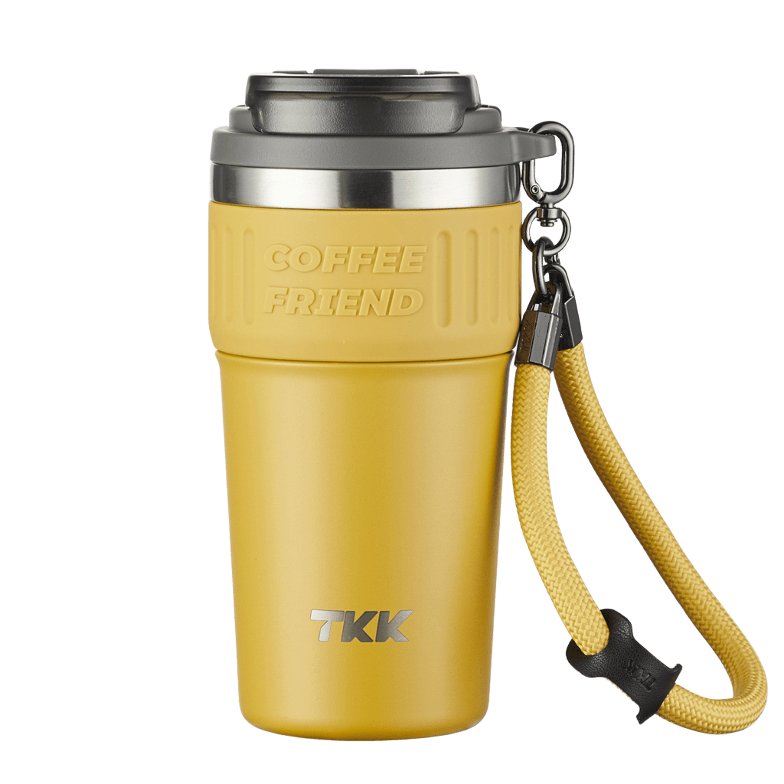 TKK Insulated Coffee Mug Ceramic Coating 21oz, 650ml with Strap for Hot and Iced Beverage