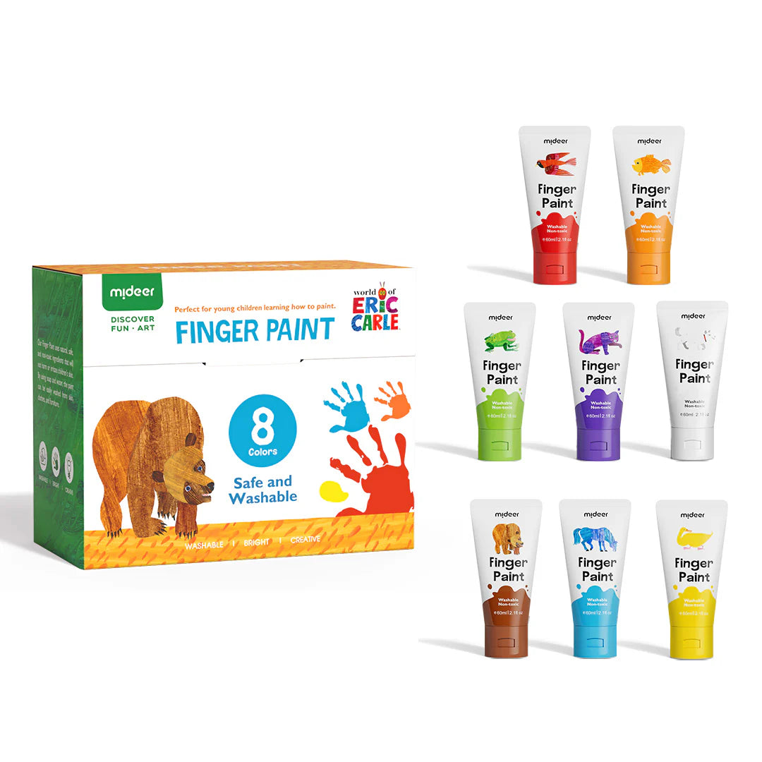 Mideer Finger Paint 8 Colors: The Very Hungry Caterpillar Edition