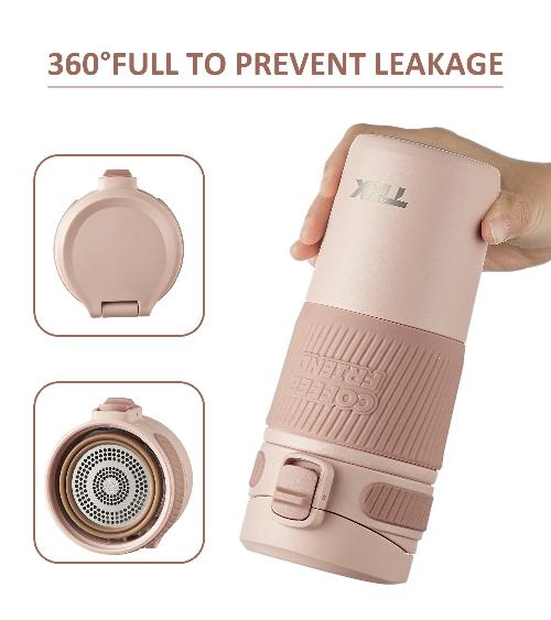 Mug à café isotherme, 450ml, gobelet réutilisable en acier inoxydable