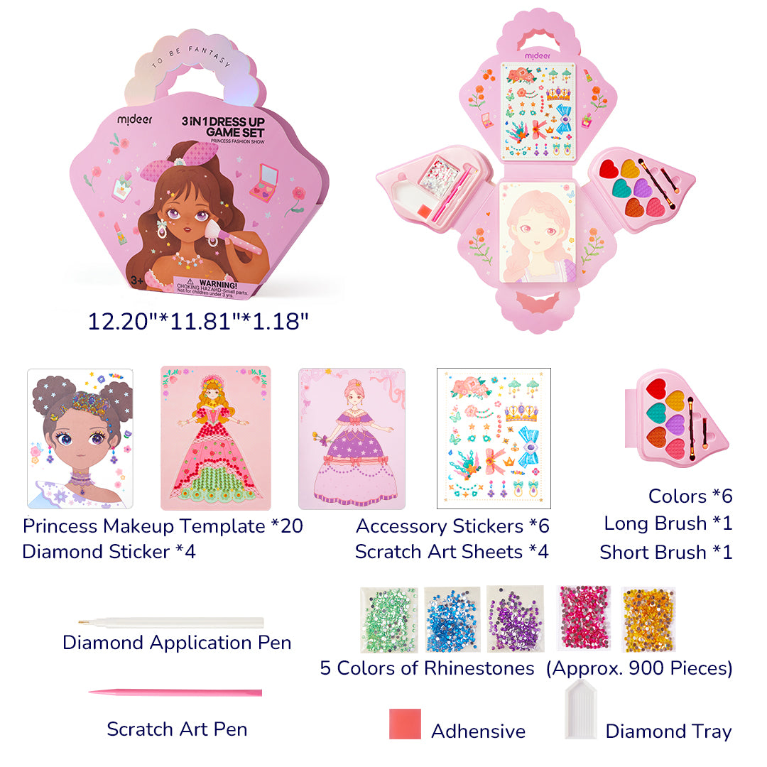 Mideer 3-in-1 Dress Up Game Set: Princess Fashion Show